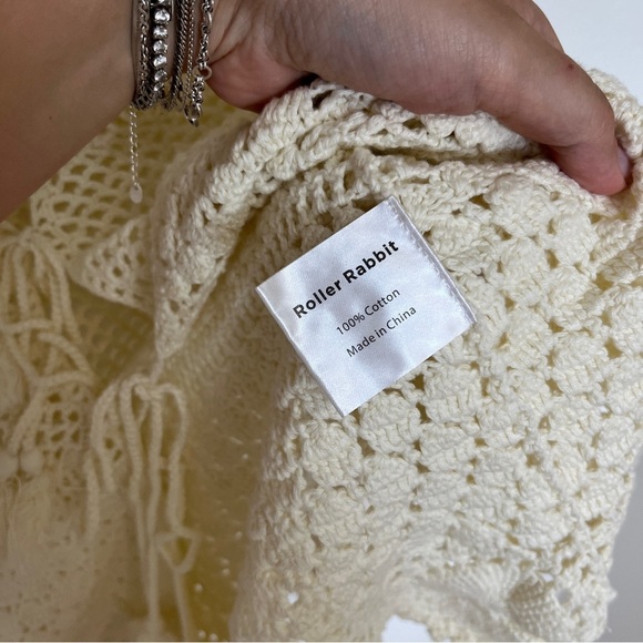 Roller Rabbit Benita Crochet Cardigan Top Size XS - Picture 6 of 7